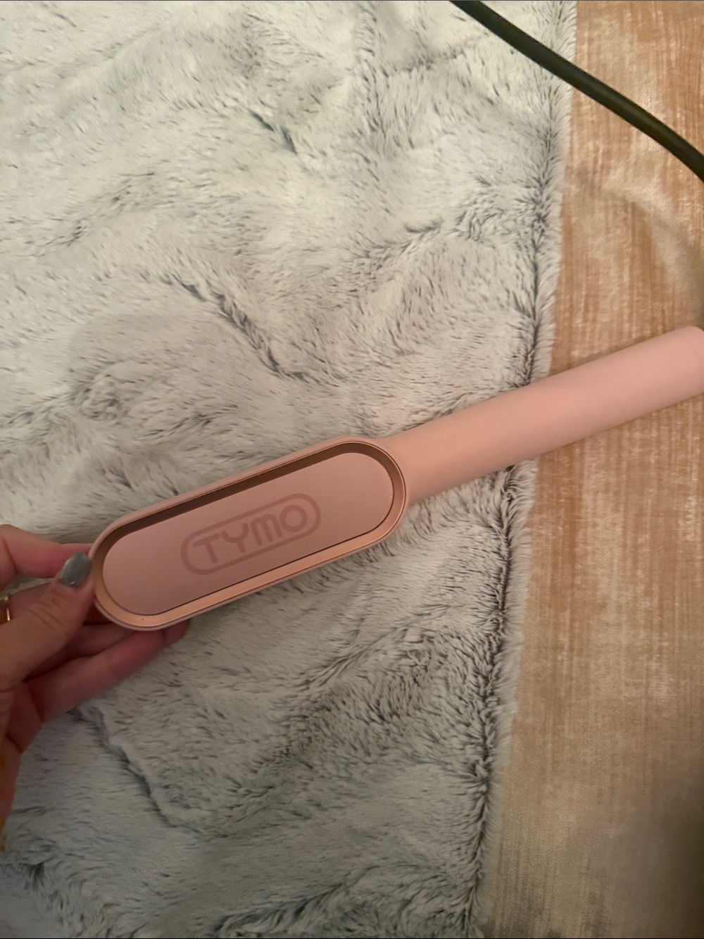 TYMO Pink Straightening Brush - Sleek Travel Styler